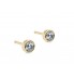 18k Bezel Set Studs Earrings 																