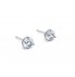 18k Three -Prong Studs Earrings 