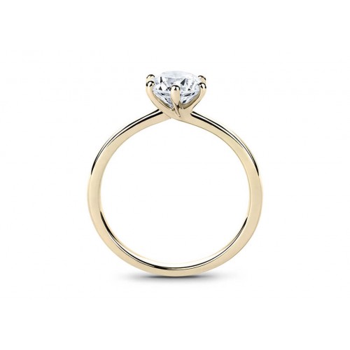 18k Six-Prong Solitaire Diamond Ring
