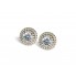 18k Double Halo Studs Earrings 														