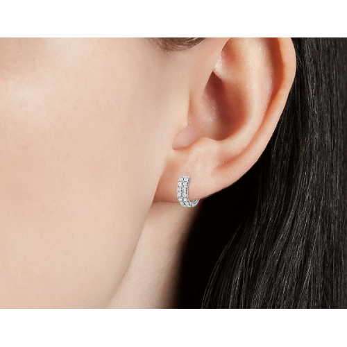 Diamond Hinged Hoop Earrings